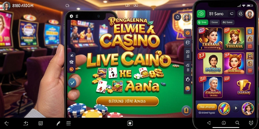 Screenshot gameplay menunjukkan dealer yang ramah dalam permainan Live Casino.