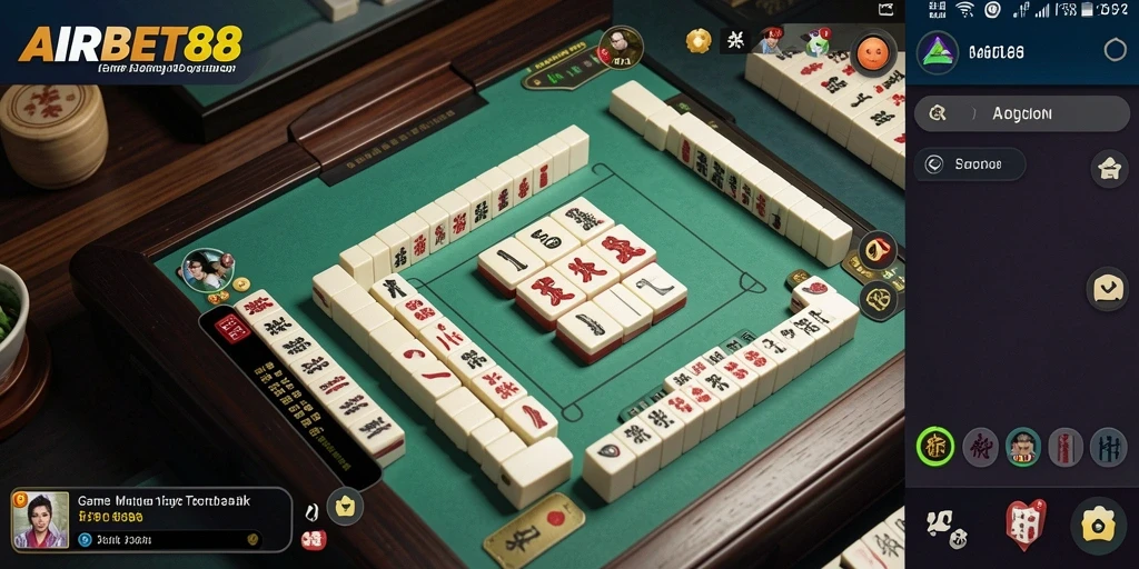 Screenshot gameplay AIRBET88 menampilkan papan Mahjong yang menarik.