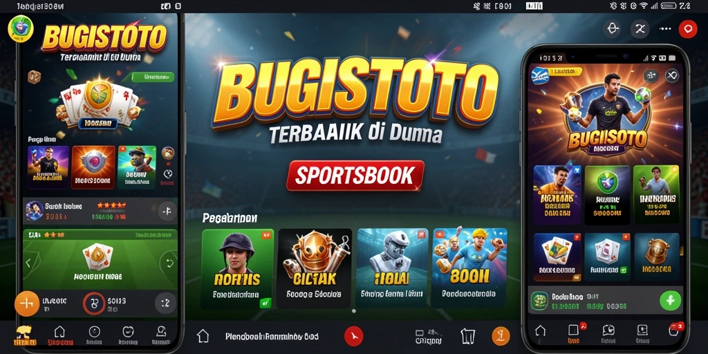 Tampilan utama aplikasi BUGISTOTO dengan fitur Sportsbook yang menarik.