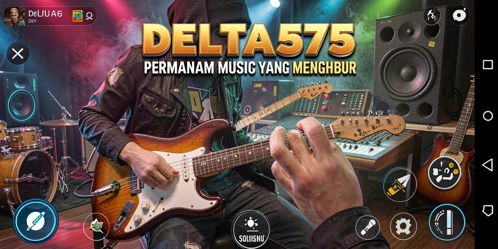 Tampilan menarik dari gameplay permainan musik DELTA575.