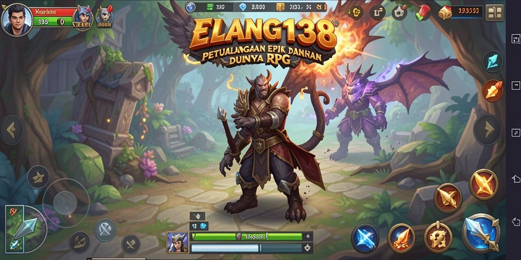 Tampilan menarik dari gameplay RPG yang mendebarkan di ELANG138.