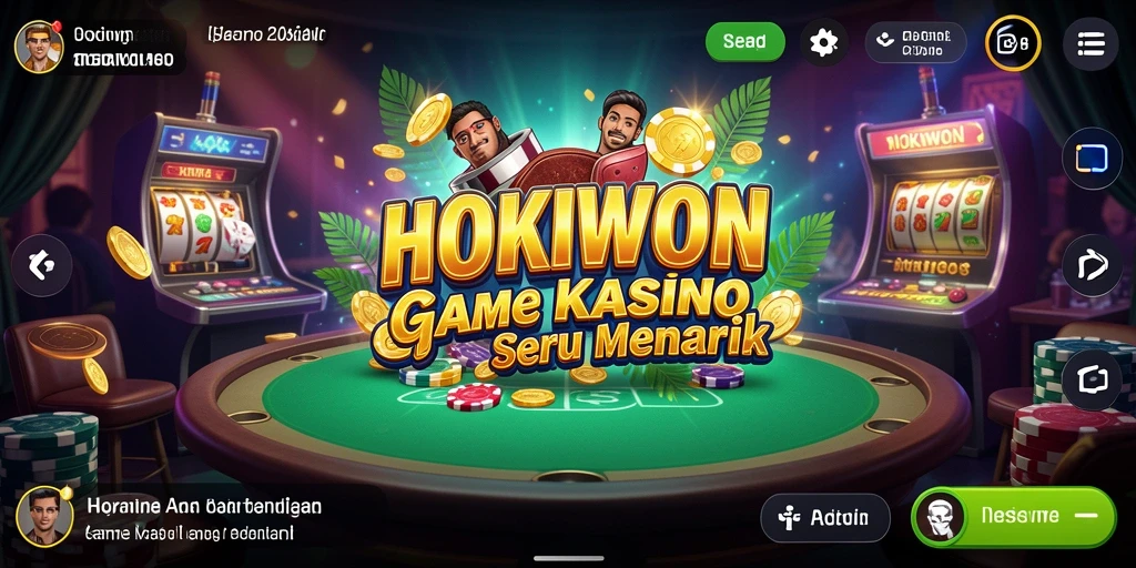Tampilan gameplay menegangkan HOKIWON dengan berbagai permainan Kasino.