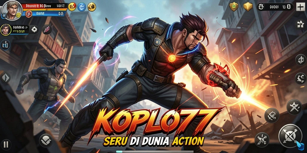 Screenshot menampilkan aksi pertarungan seru di KOPLO77.