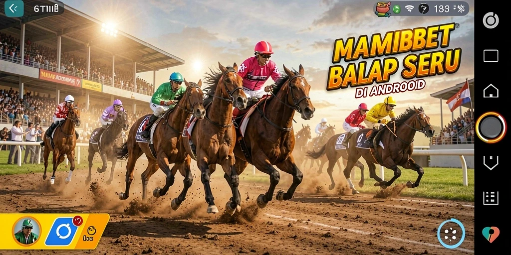 Screenshot utama MAMIBET menampilkan aksi balapan yang mendebarkan.