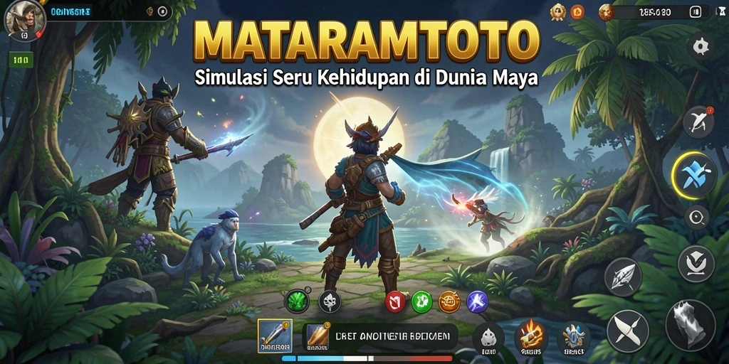 Screenshot gameplay MATARAMTOTO, menunjukkan karakter dan aktivitas menarik.