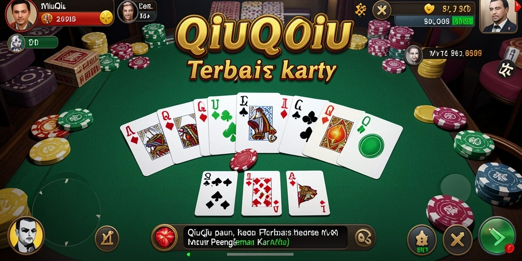 Screenshot utama menunjukkan momen seru permainan QiuQiu.