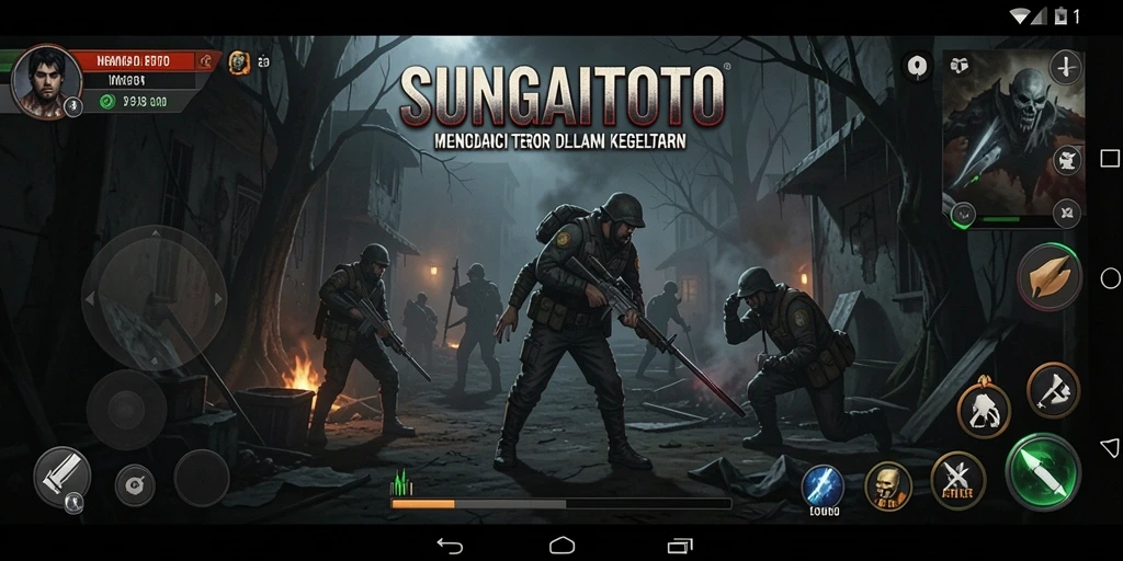 Screenshot menunjukkan pengalaman gameplay menakutkan di SUNGAITOTO.