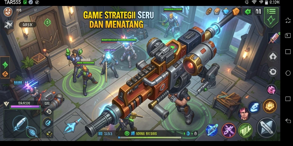 Tampilan gameplay strategis yang mendebarkan dari TAR555.