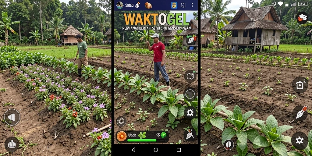 Tampilan gameplay bertani yang menarik di WAKTOGEL.