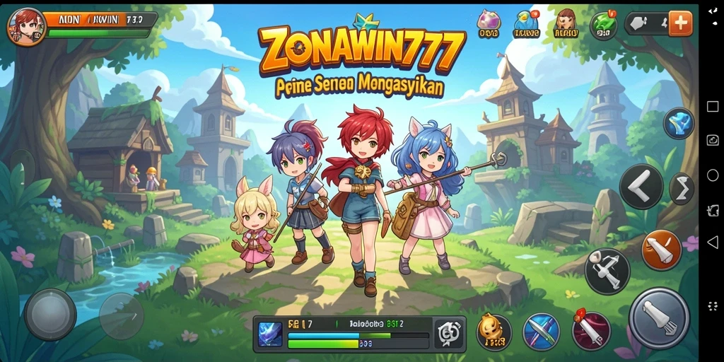 Tampilan gameplay ZONAWIN777 menampilkan karakter Anime yang dinamis dalam aksi.